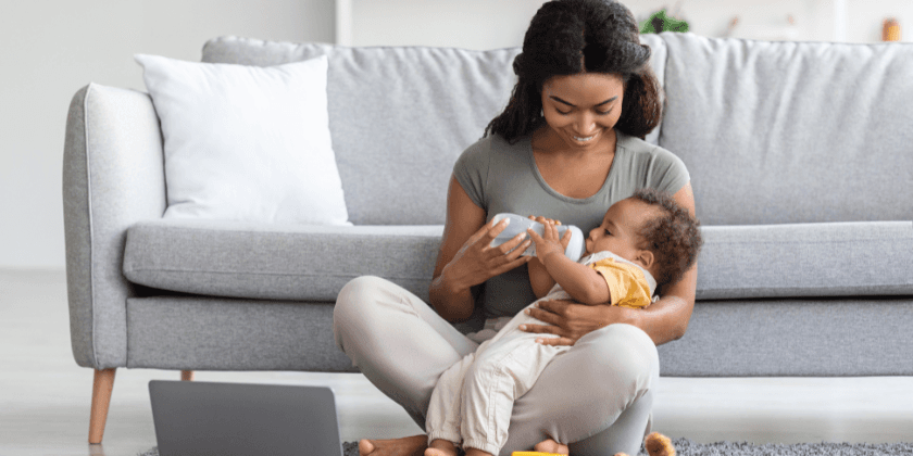 Mom caring for baby — perfectionism and mom guilt therapy